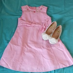 Pink flowers dress with shoes